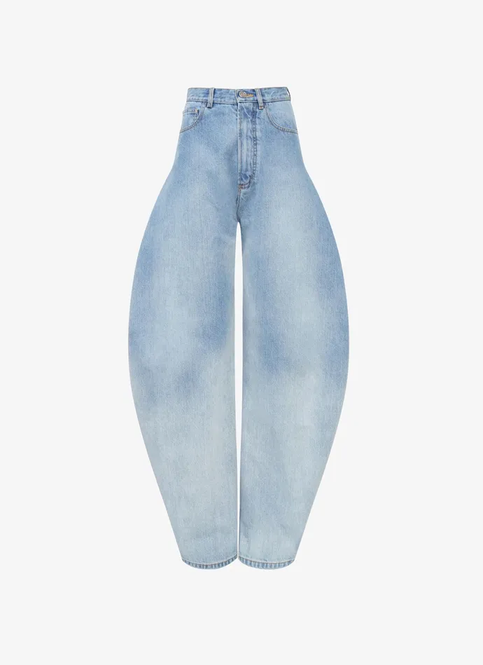 Blue ROUND JEANS IN SKY DENIM Women Alaa Pants and Shorts