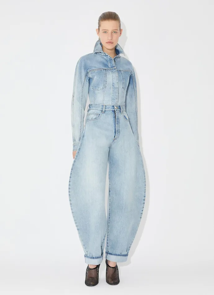 Blue ROUND JEANS IN SKY DENIM Women Alaa Pants and Shorts