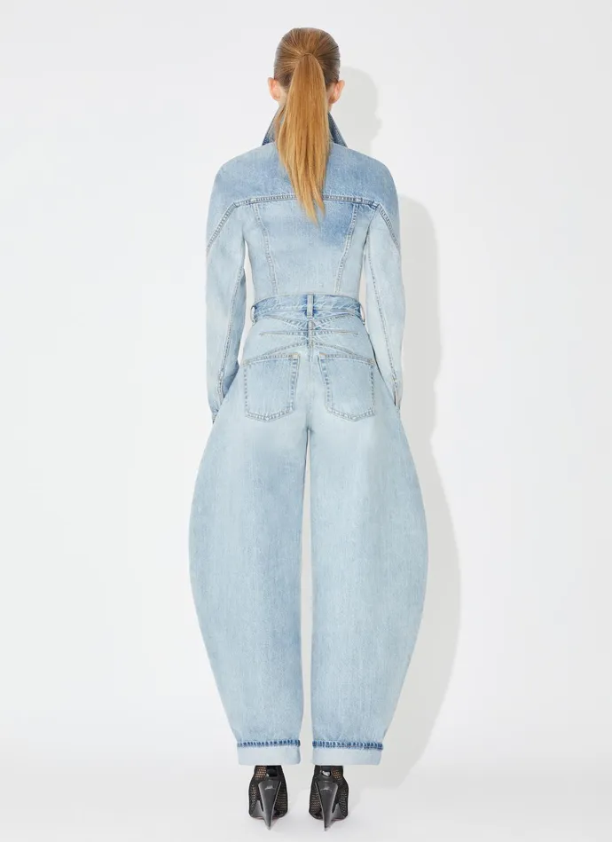 Blue ROUND JEANS IN SKY DENIM Women Alaa Pants and Shorts