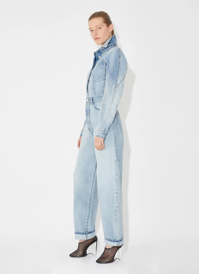 Blue ROUND JEANS IN SKY DENIM Women Alaa Pants and Shorts