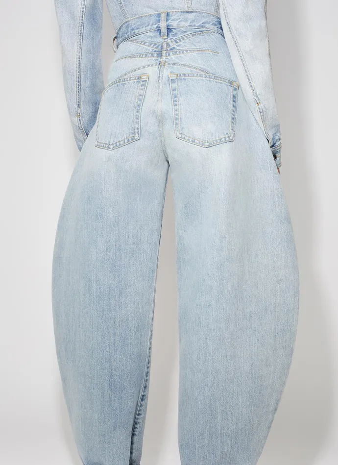 Blue ROUND JEANS IN SKY DENIM Women Alaa Pants and Shorts