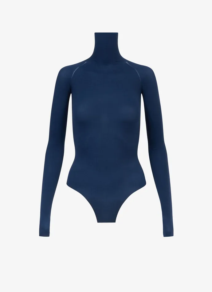 Blue Second Skin Knit Body Women Alaa Bodysuits and Leggings