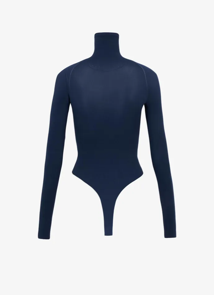 Blue Second Skin Knit Body Women Alaa Bodysuits and Leggings