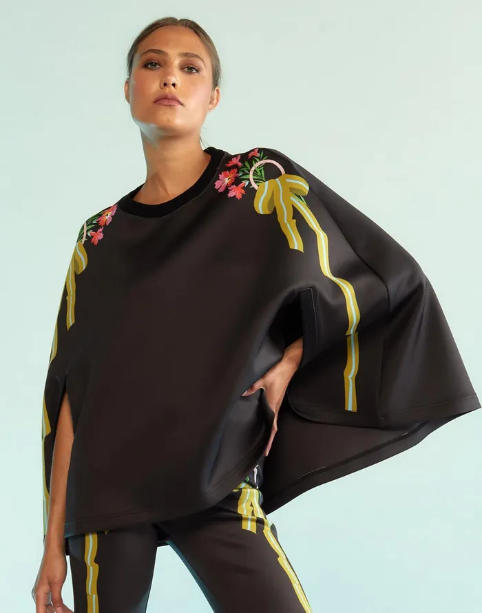 Bonded Capelet 8211 BlackS Women Cynthia Rowley Tops