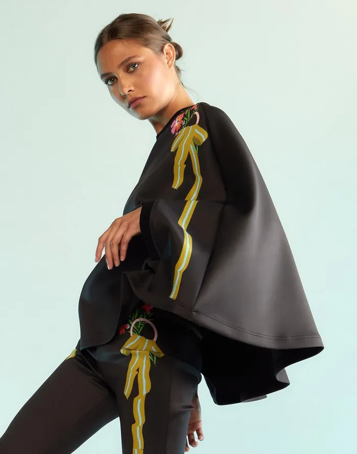 Bonded Capelet 8211 BlackS Women Cynthia Rowley Tops