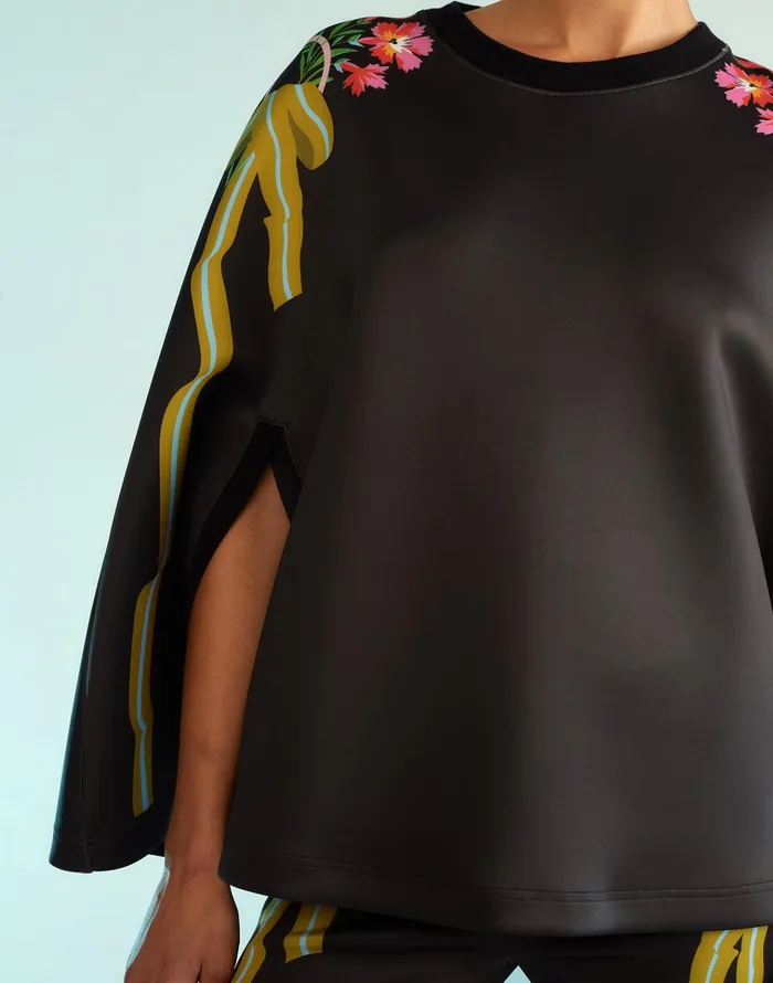 Bonded Capelet 8211 BlackS Women Cynthia Rowley Tops