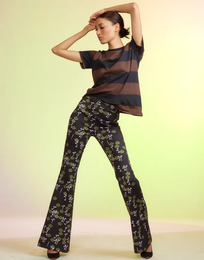 Bonded Fit And Flare Pants 8211 Blkmt Women Cynthia Rowley Bottoms