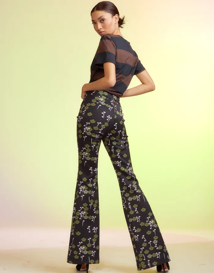 Bonded Fit And Flare Pants 8211 Blkmt Women Cynthia Rowley Bottoms