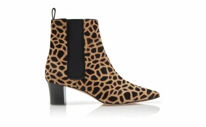 Boots Women Manolo Blahnik TIRABABrown And Black Calf Hair Animal Print Boots Boots Women Manolo Blahnik TIRABABrown And Black Calf Hair Animal Print Boots