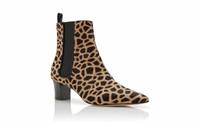 Boots Women Manolo Blahnik TIRABABrown And Black Calf Hair Animal Print Boots Boots Women Manolo Blahnik TIRABABrown And Black Calf Hair Animal Print Boots
