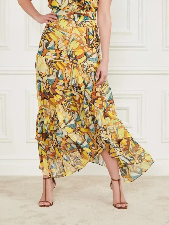 Bottoms Women Marciano Golden Wing Skirt Golden Wing Print