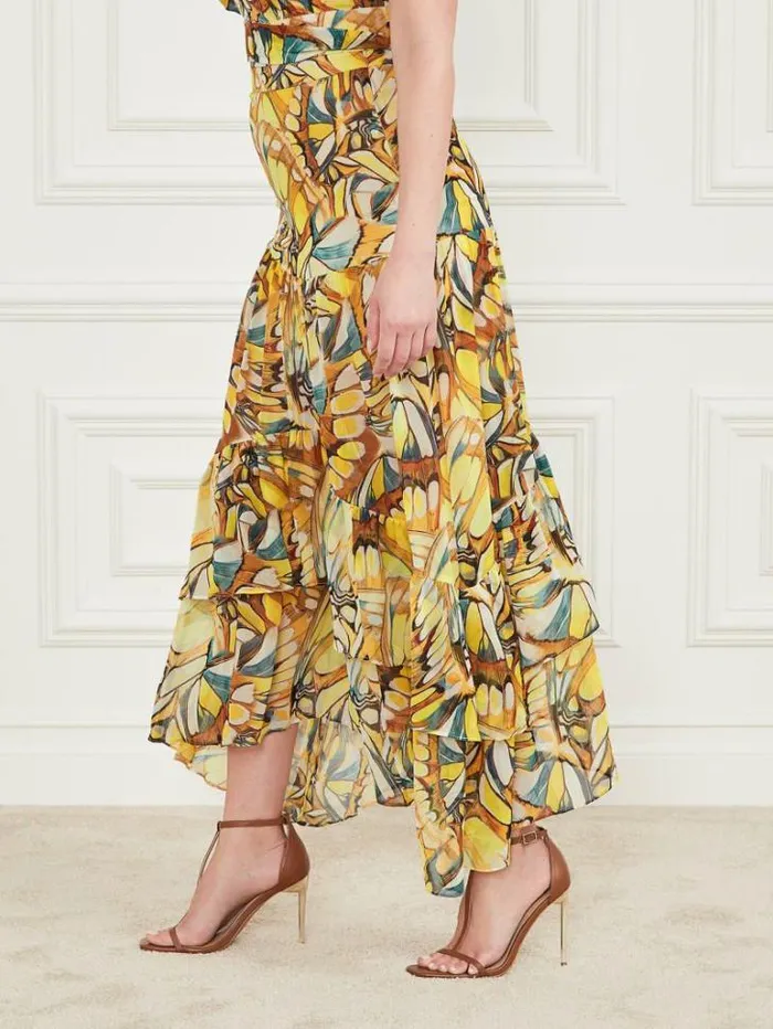 Bottoms Women Marciano Golden Wing Skirt Golden Wing Print Bottoms Women Marciano Golden Wing Skirt Golden Wing Print