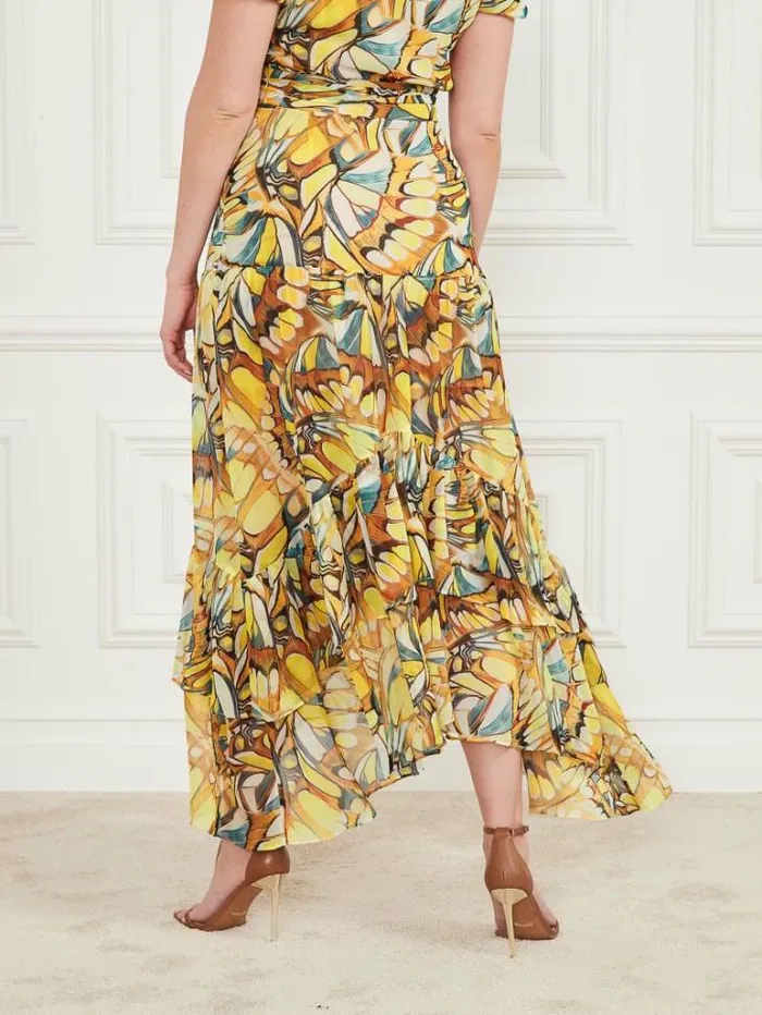 Bottoms Women Marciano Golden Wing Skirt Golden Wing Print Bottoms Women Marciano Golden Wing Skirt Golden Wing Print