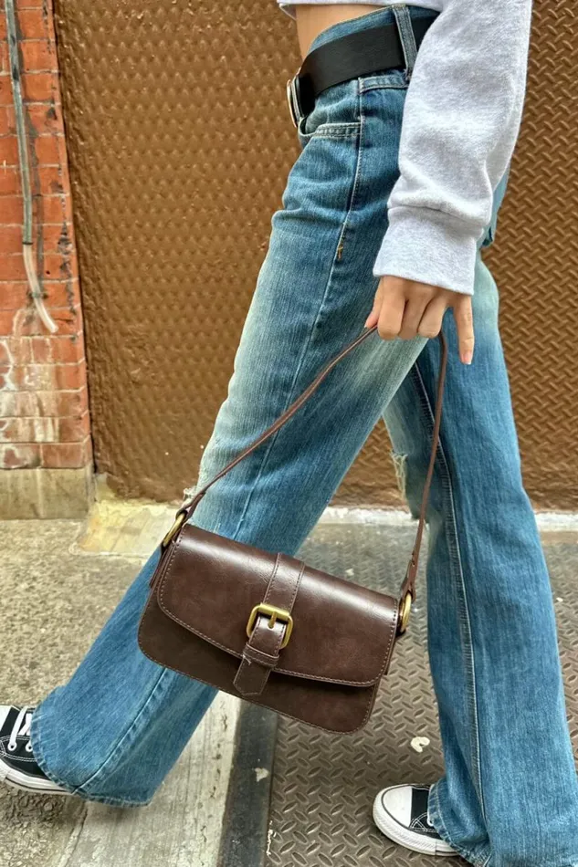 Brandy Melville Bags and Backpacks Buckle Shoulder Bag Brown 8211 Women