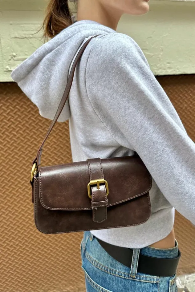 Brandy Melville Bags and Backpacks Buckle Shoulder Bag Brown 8211 Women