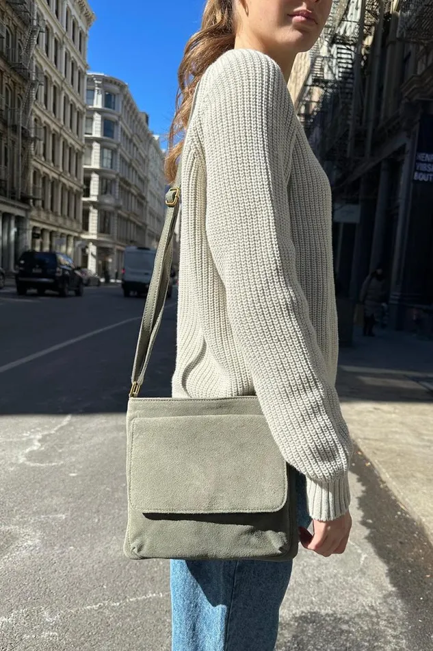 Brandy Melville Bags and Backpacks Suede Purse Olive 8211 Women