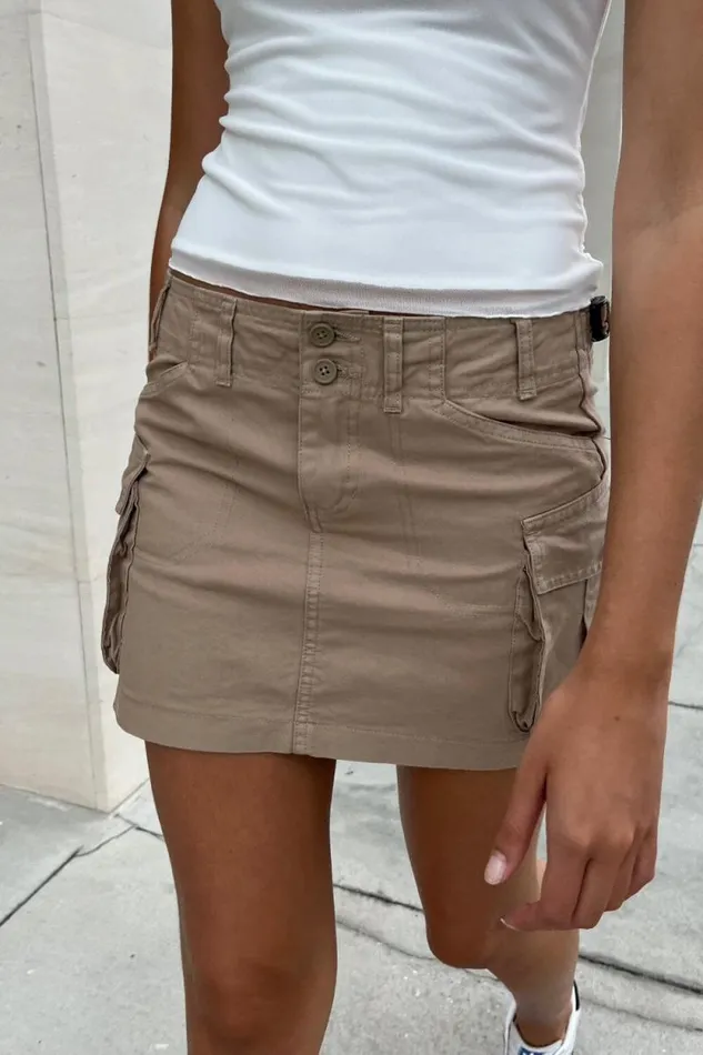 Brandy Melville Bottoms Beverly Cargo Mini Skirt Khaki Beige 8211 Women