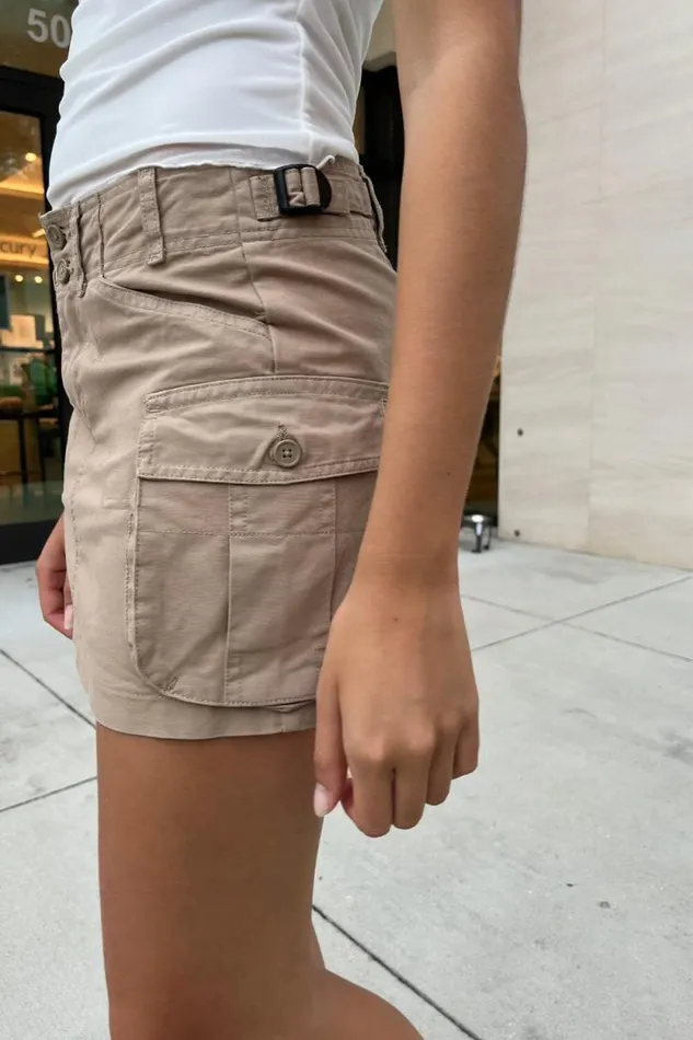 Brandy Melville Bottoms Beverly Cargo Mini Skirt Khaki Beige 8211 Women
