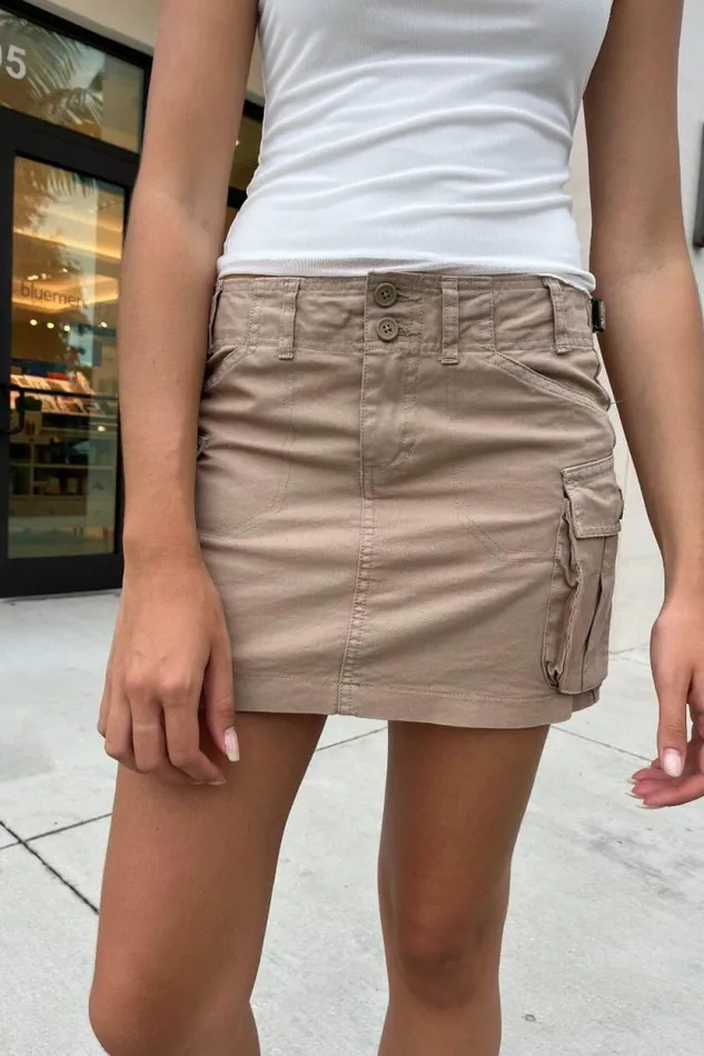 Brandy Melville Bottoms Beverly Cargo Mini Skirt Khaki Beige 8211 Women
