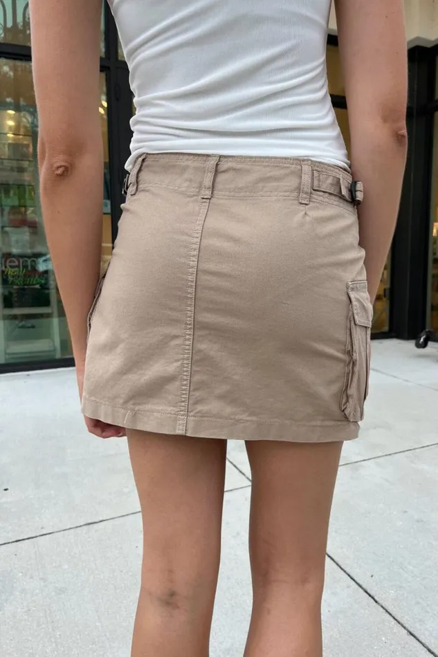 Brandy Melville Bottoms Beverly Cargo Mini Skirt Khaki Beige 8211 Women