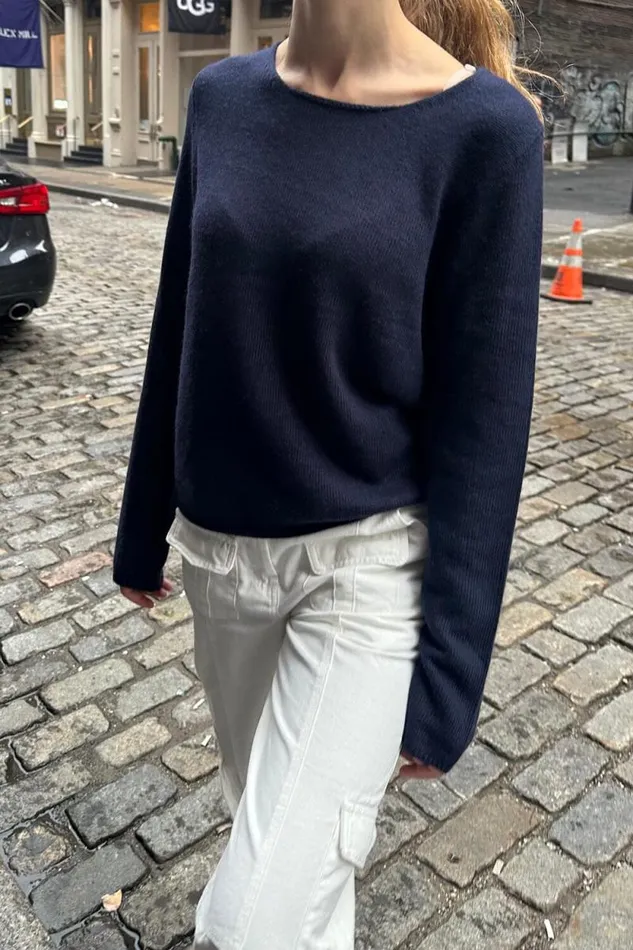 Brandy Melville Sweaters Stella Sweater Navy Blue 8211 Women
