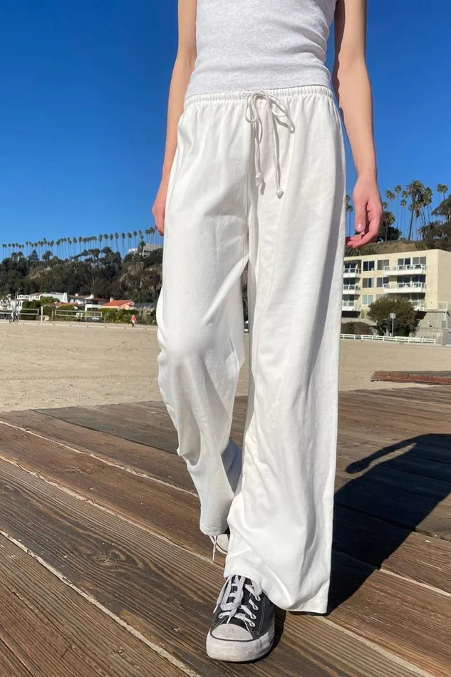 Brandy Melville Sweatpants and Sweatshirts Autumn Tie Sweatpants Natural White 8211 Women