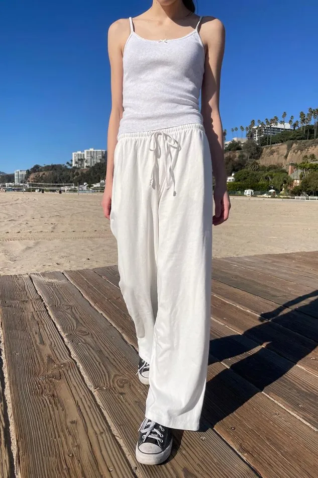 Brandy Melville Sweatpants and Sweatshirts Autumn Tie Sweatpants Natural White 8211 Women