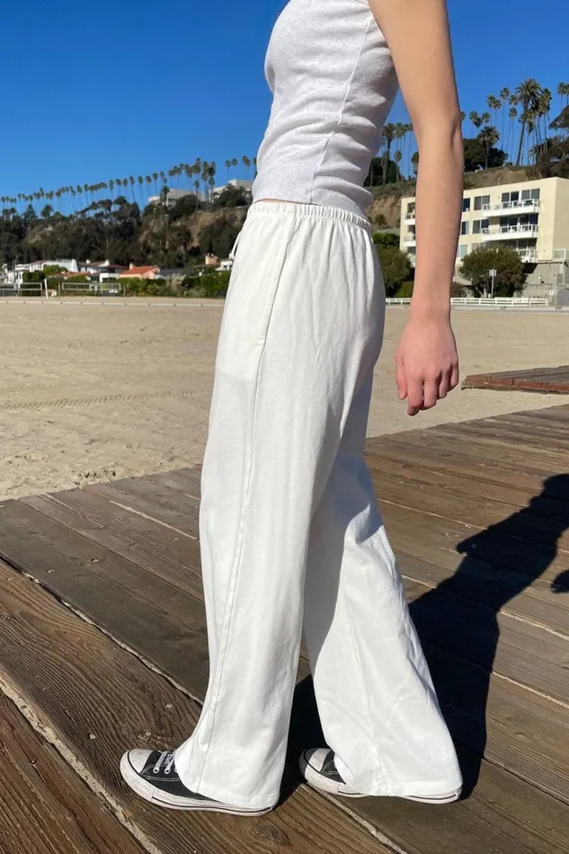 Brandy Melville Sweatpants and Sweatshirts Autumn Tie Sweatpants Natural White 8211 Women