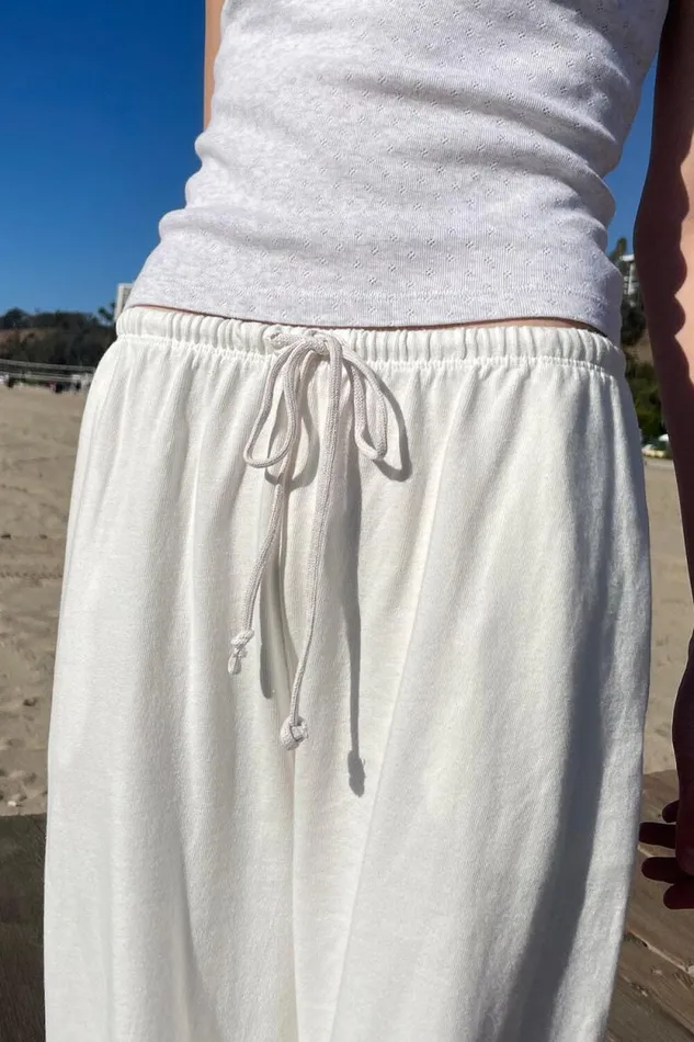 Brandy Melville Sweatpants and Sweatshirts Autumn Tie Sweatpants Natural White 8211 Women