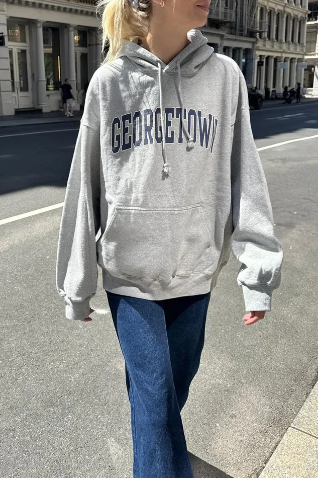 Brandy Melville Sweatpants and Sweatshirts Christy Georgetown Hoodie Heather Grey 8211 Women Brandy Melville Sweatpants and Sweatshirts Christy Georgetown Hoodie Heather Grey 8211 Women