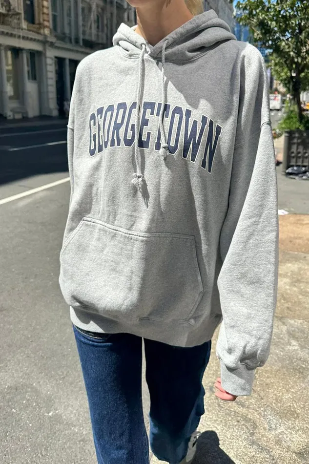 Brandy Melville Sweatpants and Sweatshirts Christy Georgetown Hoodie Heather Grey 8211 Women