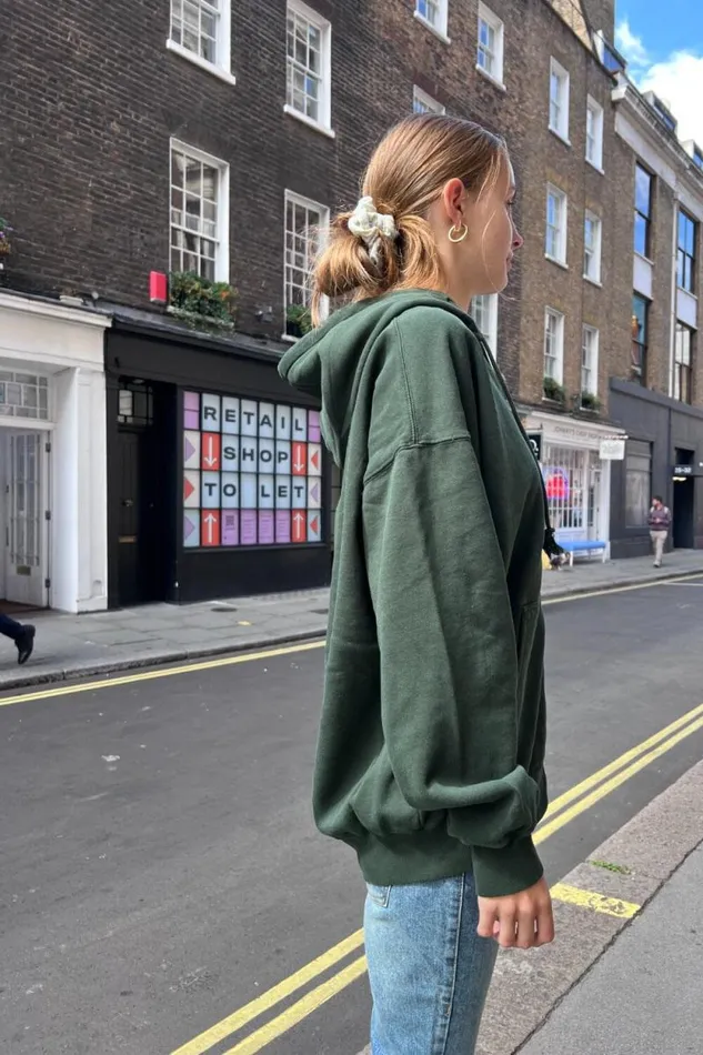 Brandy Melville Sweatpants and Sweatshirts Christy Hoodie Dark Green 8211 Women