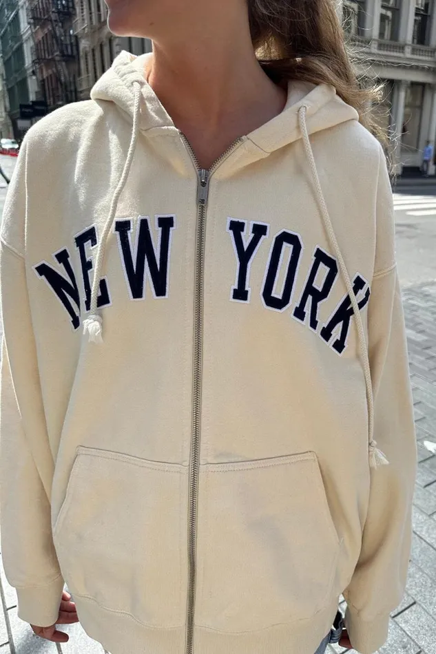 Brandy Melville Sweatpants and Sweatshirts Christy New York Hoodie Ivory 8211 Women