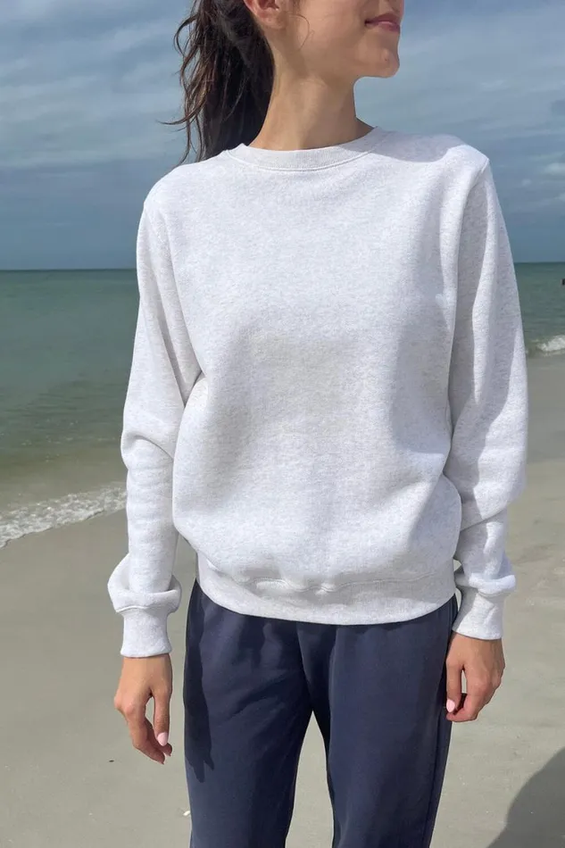 Brandy Melville Sweatpants and Sweatshirts Erica Basic Crewneck Heather White 8211 Women Brandy Melville Sweatpants and Sweatshirts Erica Basic Crewneck Heather White 8211 Women