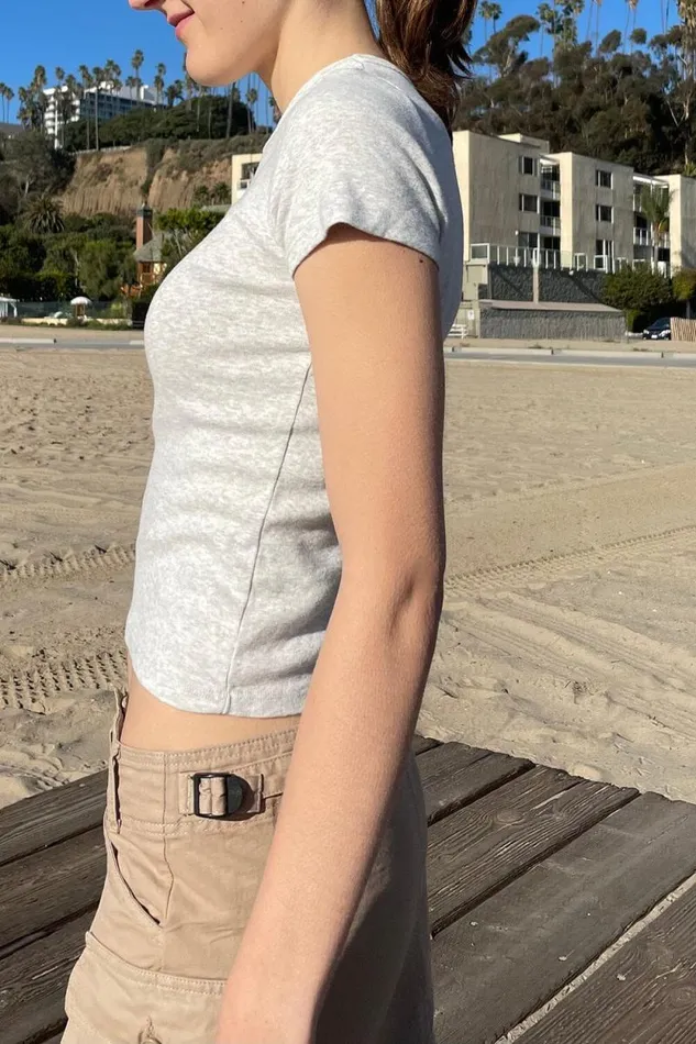 Brandy Melville Tops Hailie Top Silver Grey 8211 Women