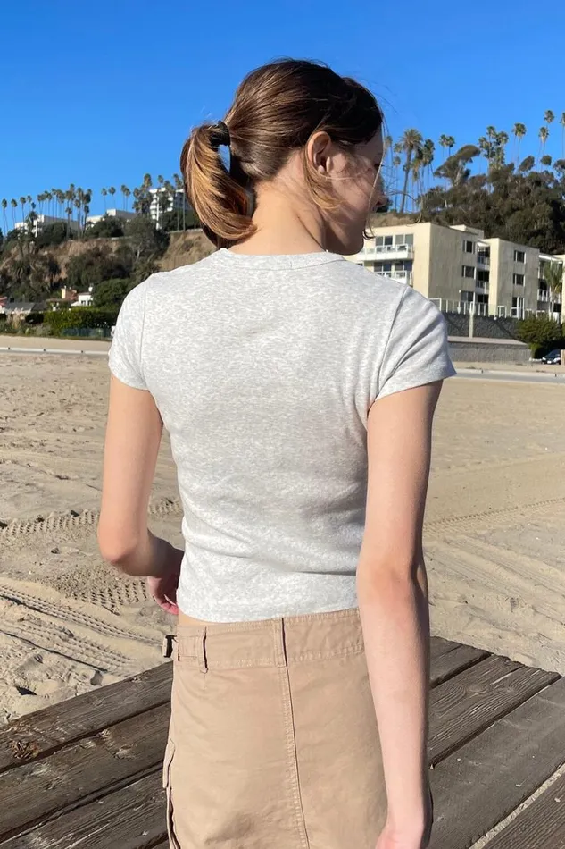 Brandy Melville Tops Hailie Top Silver Grey 8211 Women