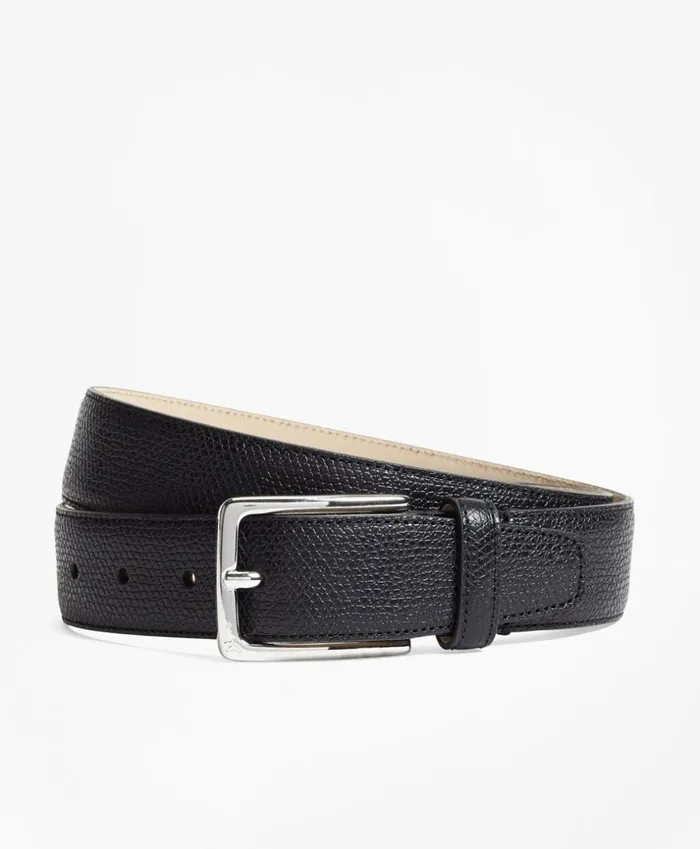 Brooks Brothers Belts 1818 Textured Leather Belt Black 8211 Men