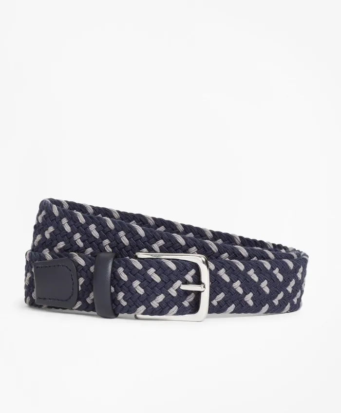 Brooks Brothers Belts Braided Stretch Belt Navygrey 8211 Men