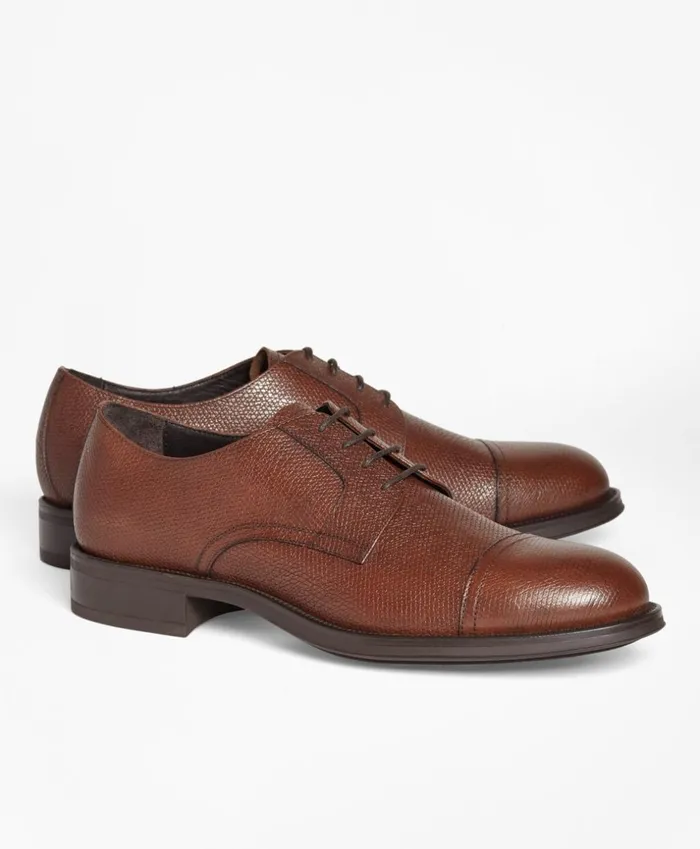 Brooks Brothers Dress and Casual Shoes 1818 Footwear Textured Leather Captoes Brown 8211 Men Brooks Brothers Dress and Casual Shoes 1818 Footwear Textured Leather Captoes Brown 8211 Men