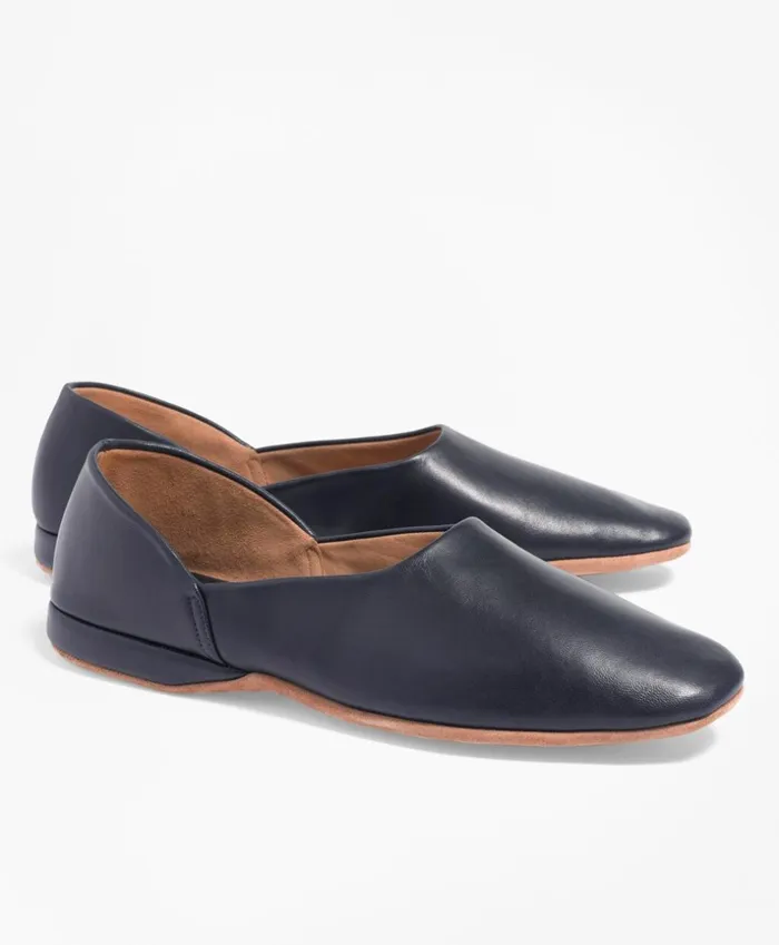 Brooks Brothers Dress and Casual Shoes Nappa Slippers Blue 8211 Men