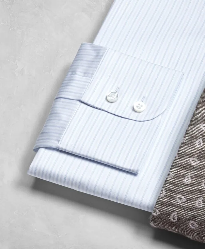 Brooks Brothers Dress Shirts Golden Fleece Milano SlimFit Dress Shirt English Collar TwoTone AlternatingStripe Blue 8211 Men Brooks Brothers Dress Shirts Golden Fleece Milano SlimFit Dress Shirt English Collar TwoTone AlternatingStripe Blue 8211 Men