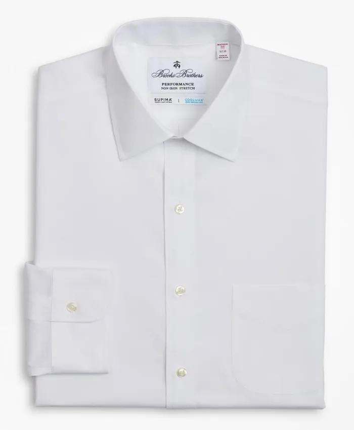 Brooks Brothers Dress Shirts Madison ClassicFit Dress Shirt Performance NonIron With COOLMAX Ainsley Collar Twill White 8211 Men Brooks Brothers Dress Shirts Madison ClassicFit Dress Shirt Performance NonIron With COOLMAX Ainsley Collar Twill White 8211 Men
