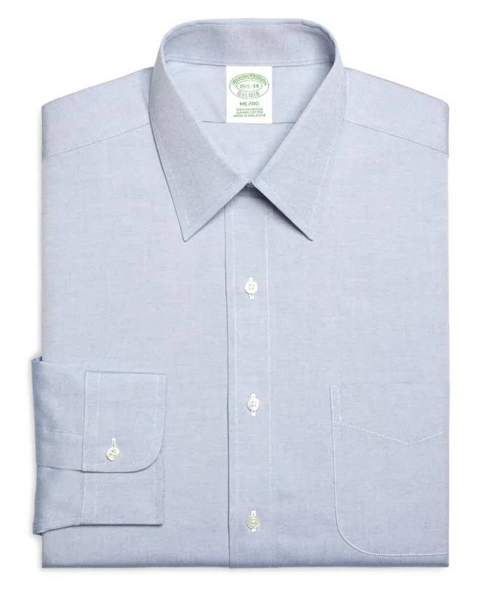 Brooks Brothers Dress Shirts Milano SlimFit Dress Shirt Forward Point Collar Blue 8211 Men Brooks Brothers Dress Shirts Milano SlimFit Dress Shirt Forward Point Collar Blue 8211 Men