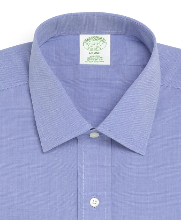 Brooks Brothers Dress Shirts Milano SlimFit Dress Shirt NonIron Spread Collar French Cuff Blue 8211 Men Brooks Brothers Dress Shirts Milano SlimFit Dress Shirt NonIron Spread Collar French Cuff Blue 8211 Men
