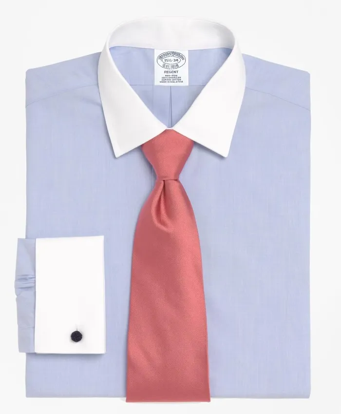 Brooks Brothers Dress Shirts Regent Fitted Dress Shirt NonIron Contrast Ainsley Collar French Cuff Light Blue 8211 Men Brooks Brothers Dress Shirts Regent Fitted Dress Shirt NonIron Contrast Ainsley Collar French Cuff Light Blue 8211 Men