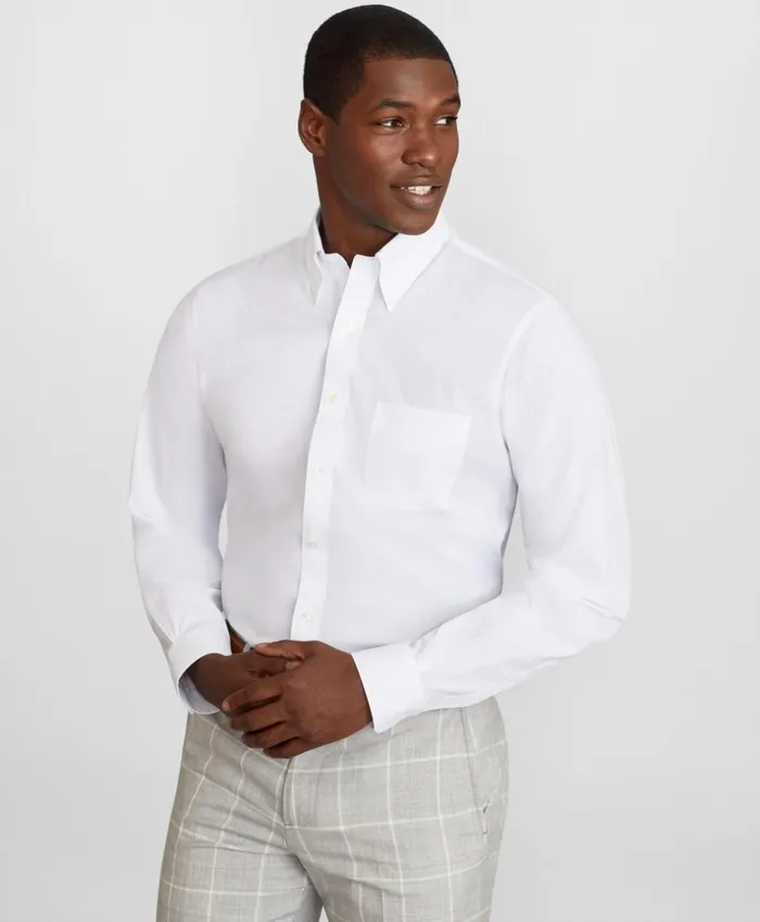 Brooks Brothers Dress Shirts Regent Fitted Dress Shirt Performance NonIron With COOLMAX ButtonDown Collar Twill White 8211 Men Brooks Brothers Dress Shirts Regent Fitted Dress Shirt Performance NonIron With COOLMAX ButtonDown Collar Twill White 8211 Men