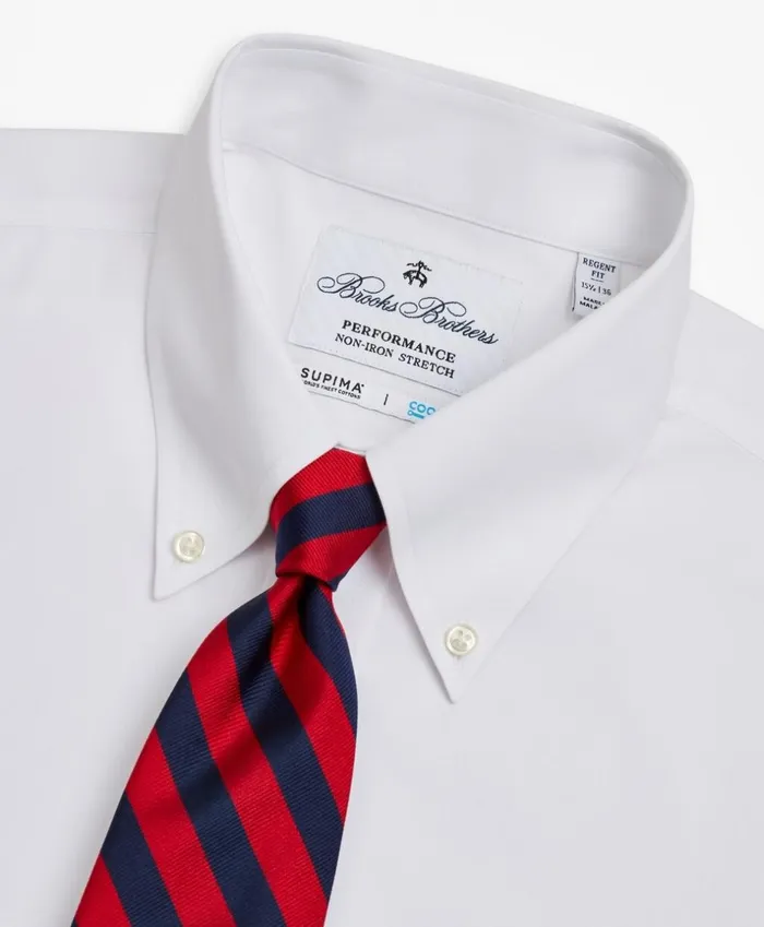 Brooks Brothers Dress Shirts Regent Fitted Dress Shirt Performance NonIron With COOLMAX ButtonDown Collar Twill White 8211 Men Brooks Brothers Dress Shirts Regent Fitted Dress Shirt Performance NonIron With COOLMAX ButtonDown Collar Twill White 8211 Men