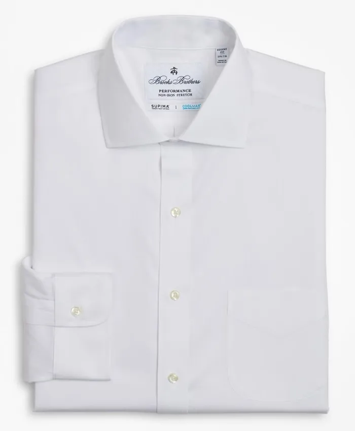 Brooks Brothers Dress Shirts Regent Fitted Dress Shirt Performance NonIron With COOLMAX English Spread Collar Broadcloth White 8211 Men Brooks Brothers Dress Shirts Regent Fitted Dress Shirt Performance NonIron With COOLMAX English Spread Collar Broadcloth White 8211 Men