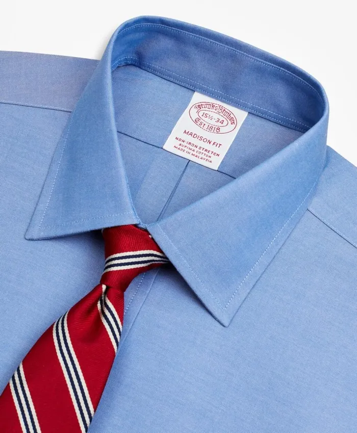 Brooks Brothers Dress Shirts Stretch Madison ClassicFit Dress Shirt NonIron Pinpoint Ainsley Collar Blue 8211 Men Brooks Brothers Dress Shirts Stretch Madison ClassicFit Dress Shirt NonIron Pinpoint Ainsley Collar Blue 8211 Men