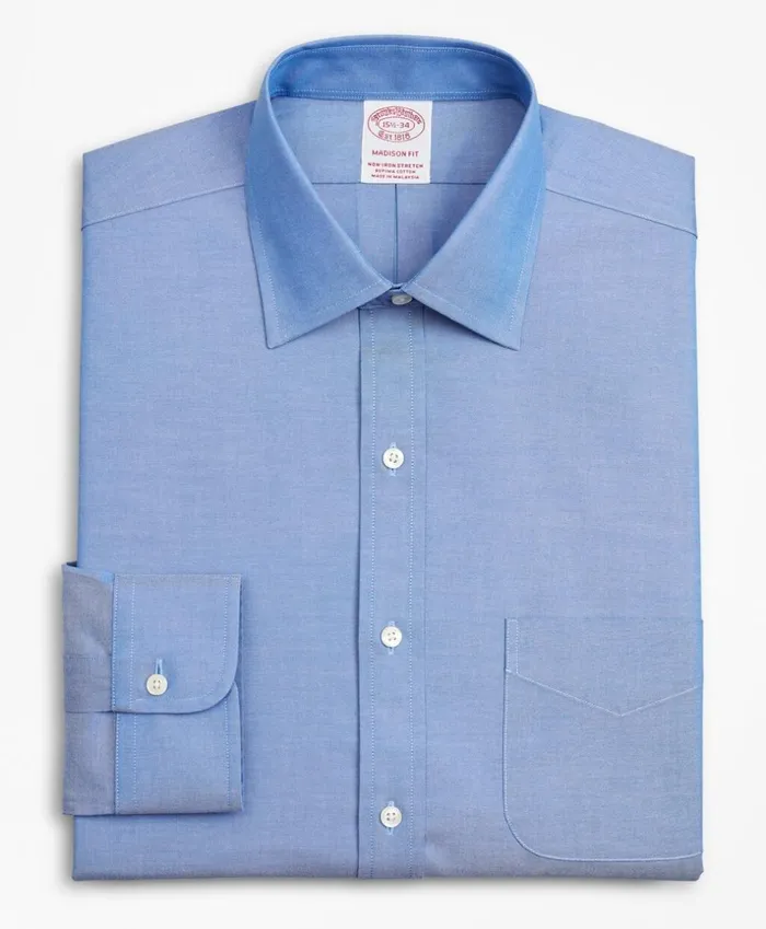 Brooks Brothers Dress Shirts Stretch Madison ClassicFit Dress Shirt NonIron Pinpoint Ainsley Collar Blue 8211 Men Brooks Brothers Dress Shirts Stretch Madison ClassicFit Dress Shirt NonIron Pinpoint Ainsley Collar Blue 8211 Men